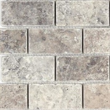 Silver Tumbled Brick Pattern